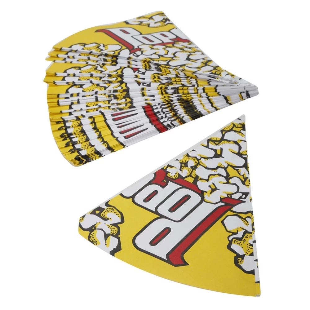 Cone Shape Popcorn Bags Paper Popcorn Paper Bag Treat Bags with Tapered Tips Paper for Pop Corn Candy Snacks Wedding Party