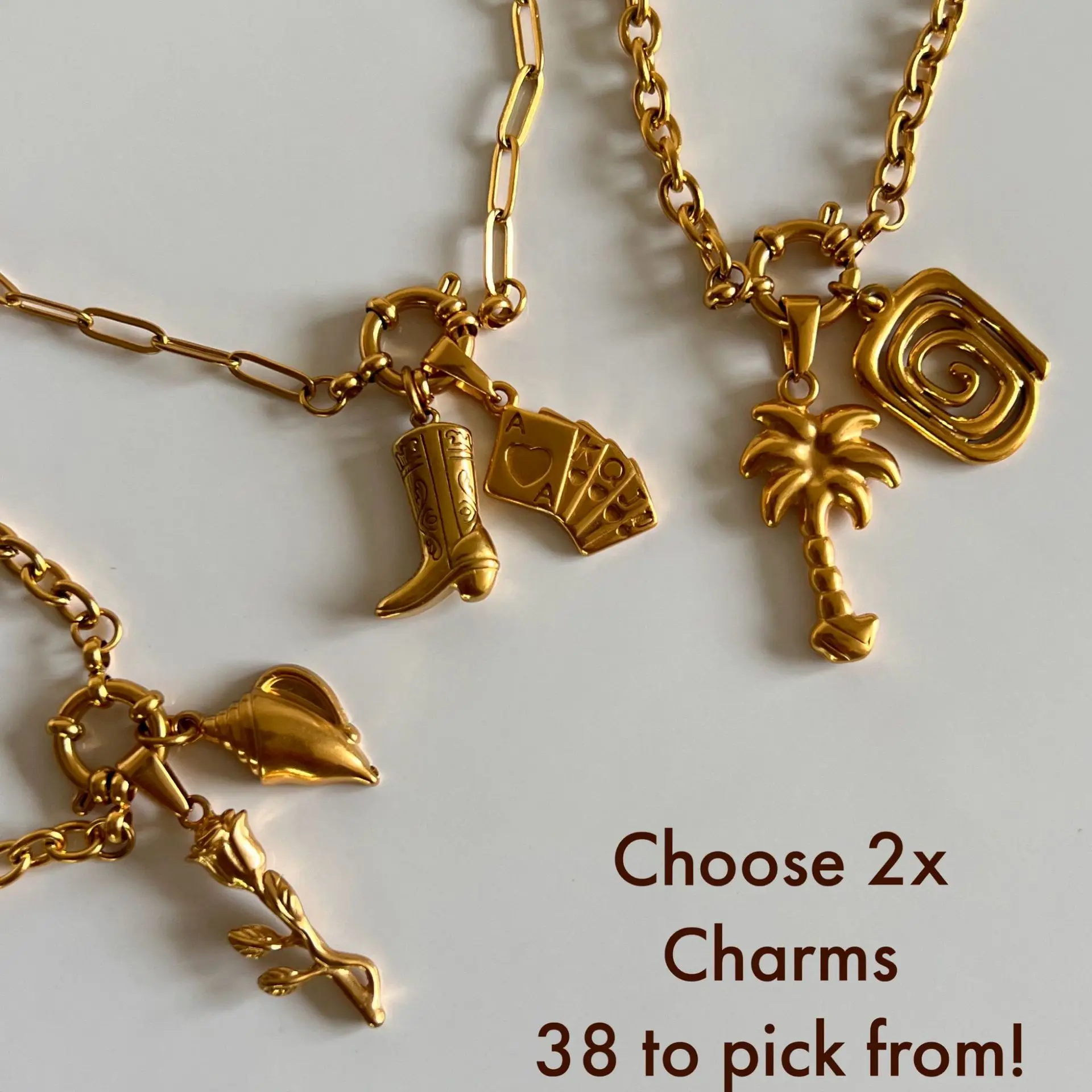 Gold Necklace Non Fading Cross Starfish Cowboy Boots Pendant Necklace Twelve zodiac jewelry for women