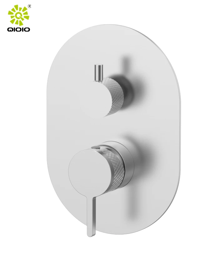 KP YC supplier 304 ss watermark knurl handle two ways shower mixer wall mounted  conceal shower faucet wall mixer with diverter