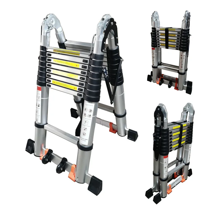 WEIKEN Direct Ladder Manufacturer High Quality Aluminum Telescopic Wall Climbing Ladder Foldable Telescopic Ladder