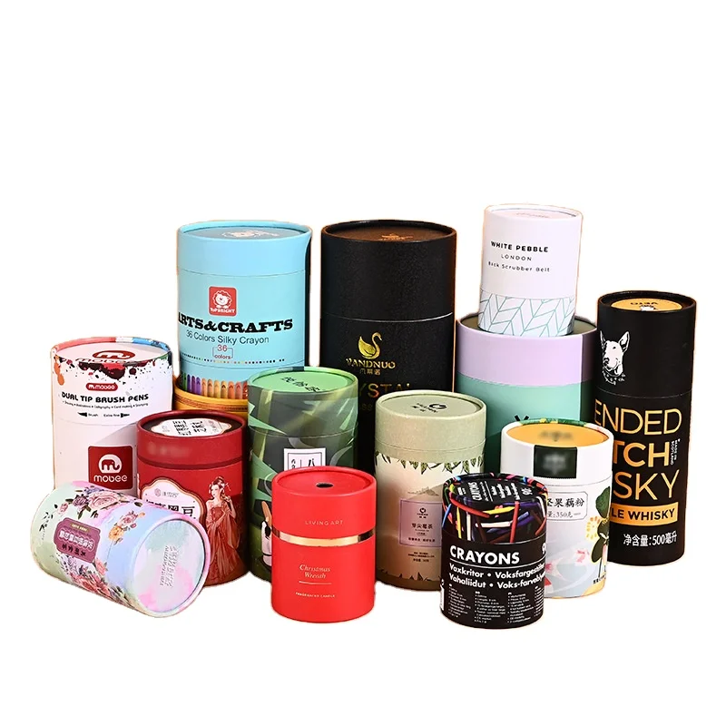 Costom Biodegradable Luxury Candle Jar/Bottle Packaging Cardboard Cans Cylinder Paper Tube