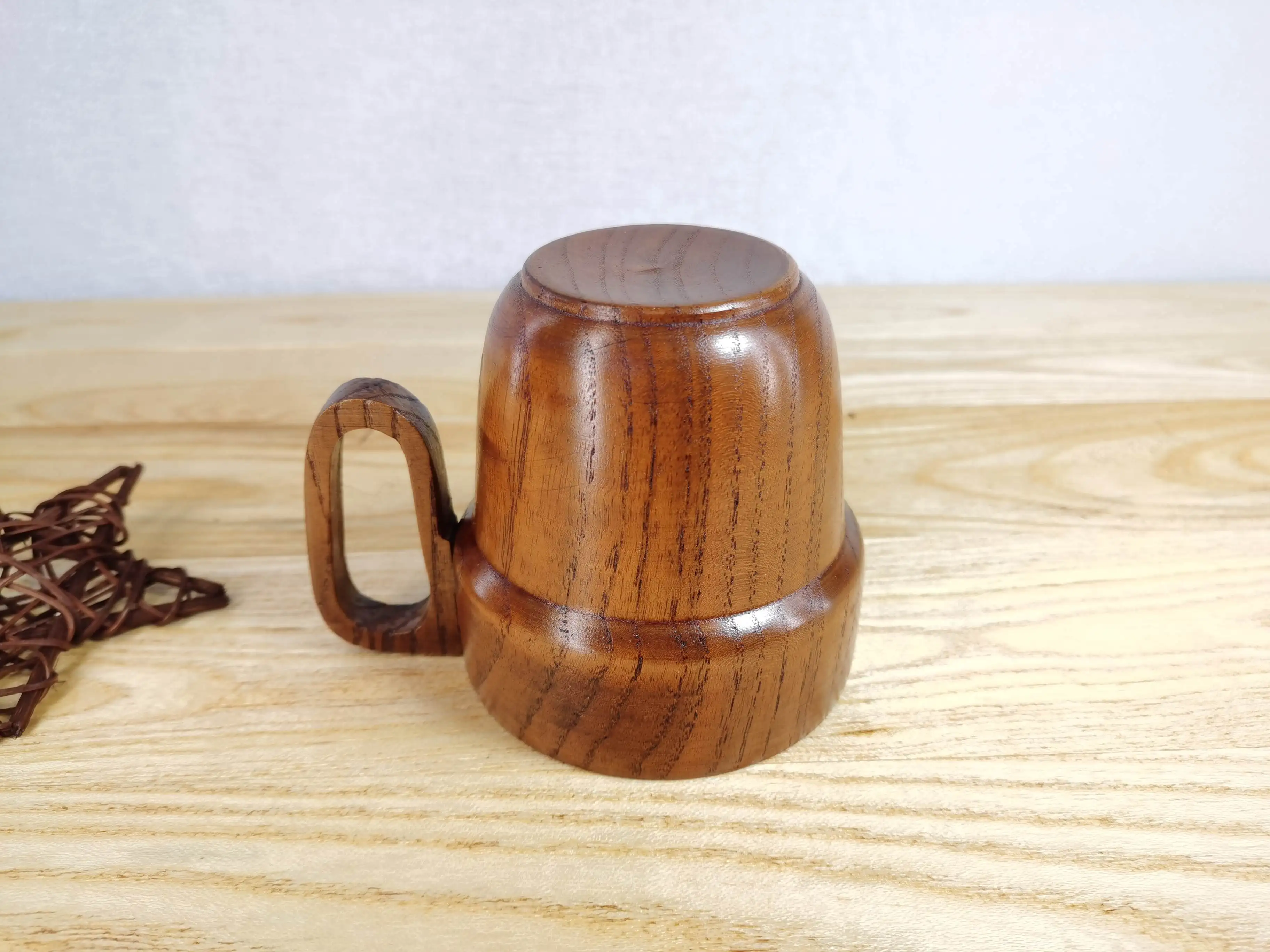 Goods In Stock Eco Friendly Wooden Unique Tea Beer Milk Coffee Handle Mug Cup With Saucer