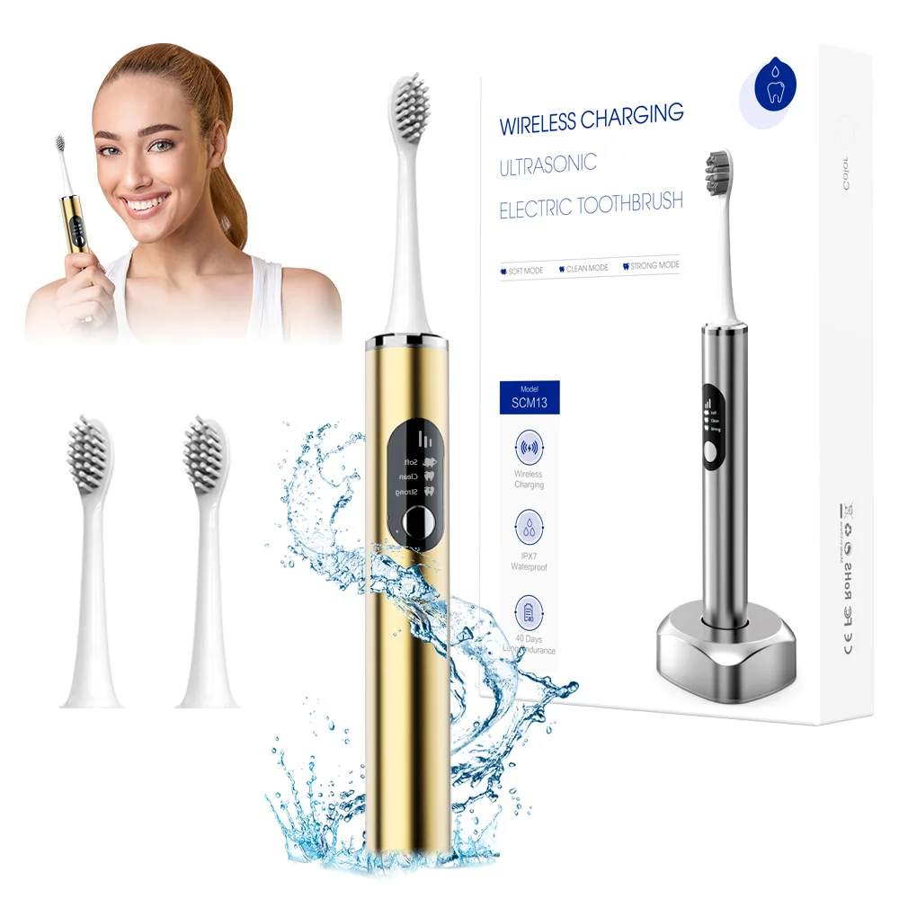 Professional Business trip For adults sonic toothbrushes metal texture electric toothbrush
