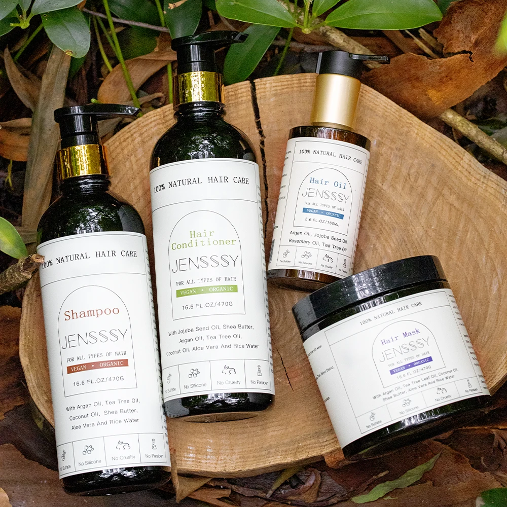 Без сульфата против перхоти фирменная марка Органическая маска аргановое масло рисовое шампунь с алоэ вера и кондиционер набор для ухода за волосами