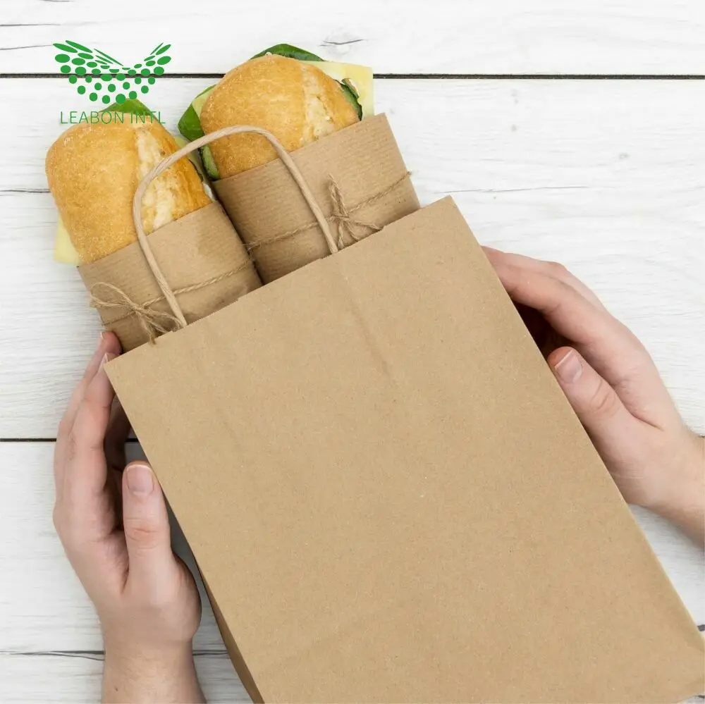 Fully Automatic Square Bottom Kraft Paper Bag Machine Making Paperbags With Twsited Rope Handle Made Paper Bag