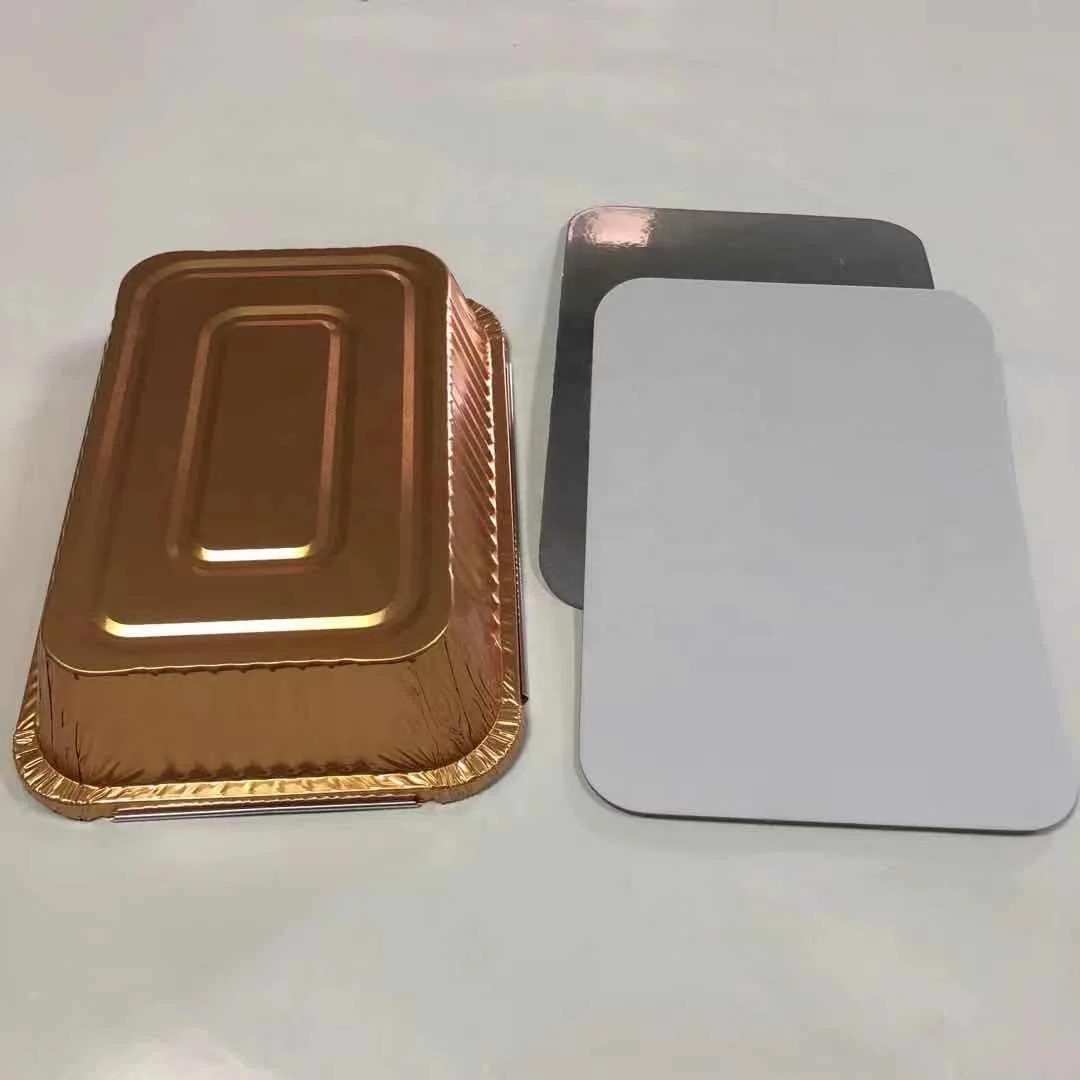 8*5 inches oven safe 1000ML Large Capacity Disposable Rectangle Colored  Aluminum Foil  Container Food Grade aluminum tray
