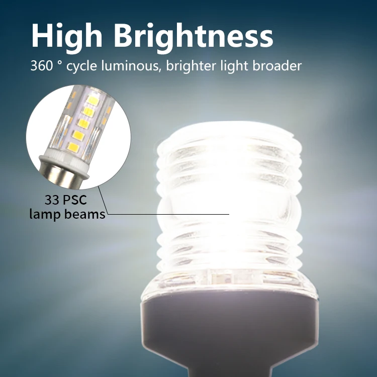 3nm Boat Yacht Marine 12V 360 Degrees White Navigation LED Anchor Light