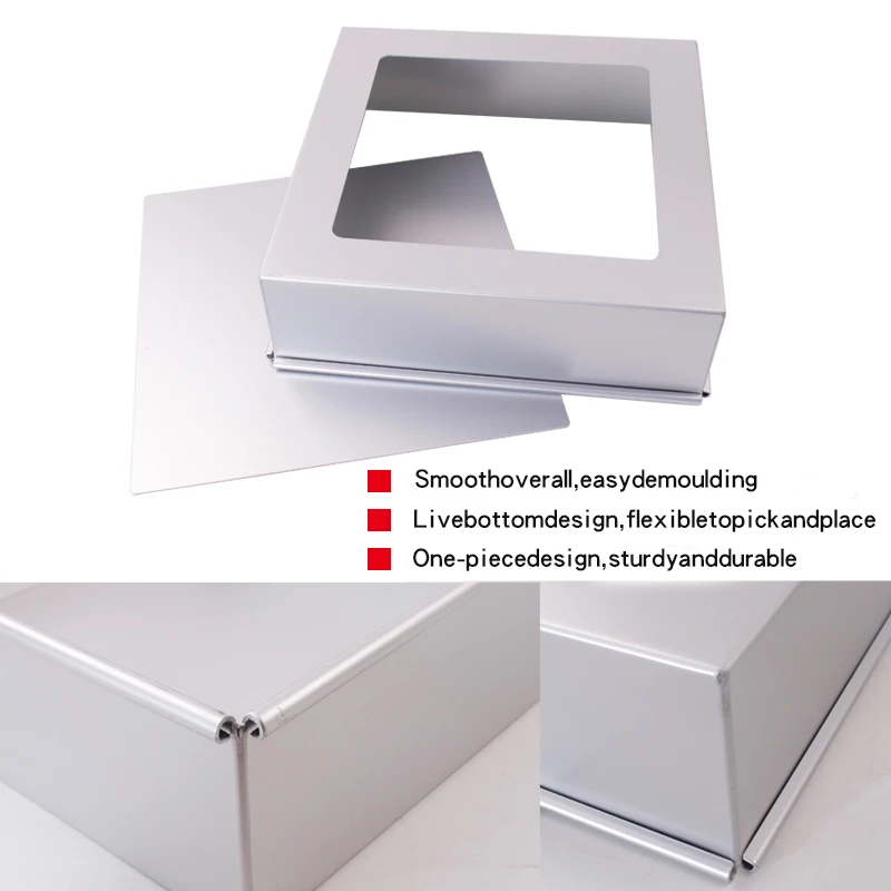 Квадратная форма для торта из алюминиевого сплава со съемным дном, шифоновая форма для торта