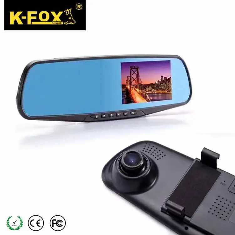 Wholesale HD 720P Wide Angle 4.3 Inch Car Video Recorder DVR  Rear View Mirror Dual Lens Dash Cam with Reverse Camera