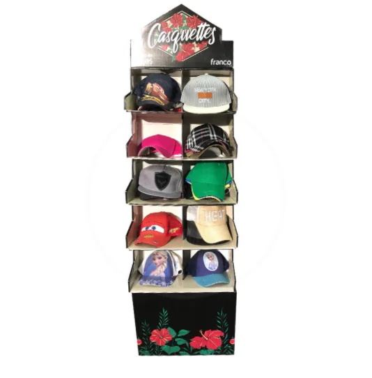 Hat Cardboard Display Custom Design High Quality Promotion Recyclable Cardboard doll umbrella Display