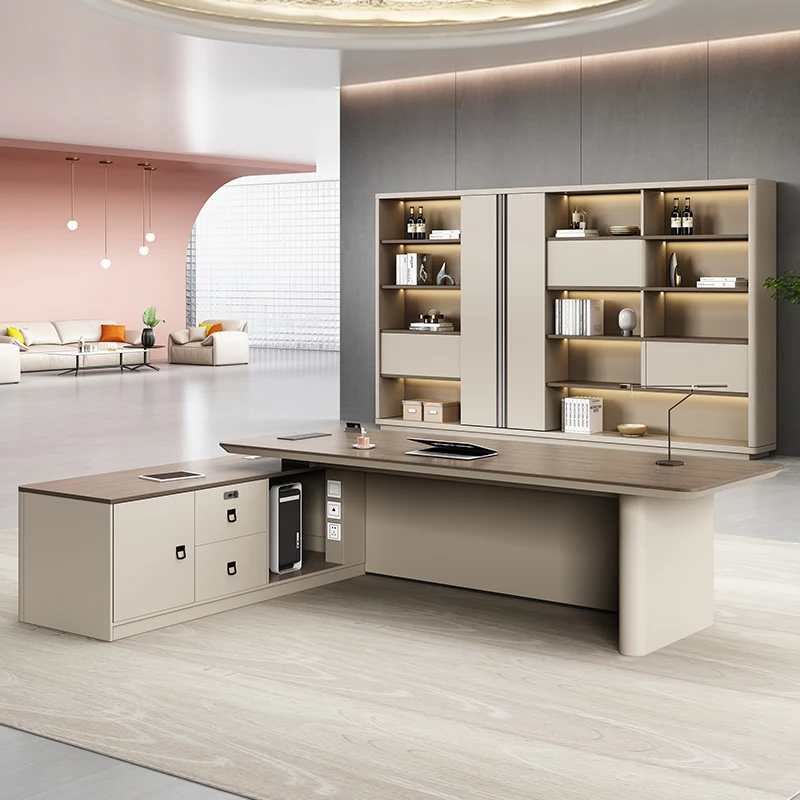 High Quality Office Computer Table Office Furniture Modern CEO Boss Manager L Shaped Executive Office Desk