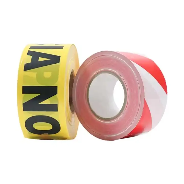 Custom Print Safety Danger Caution Signal Plastic White Red Coloured Non Adhesive PE Barrier Warning Tape
