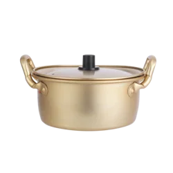 Wholesale Customized Kitchen Cookware Small Gold Instant Korean Noodle Ramen Cooking Soup Pot