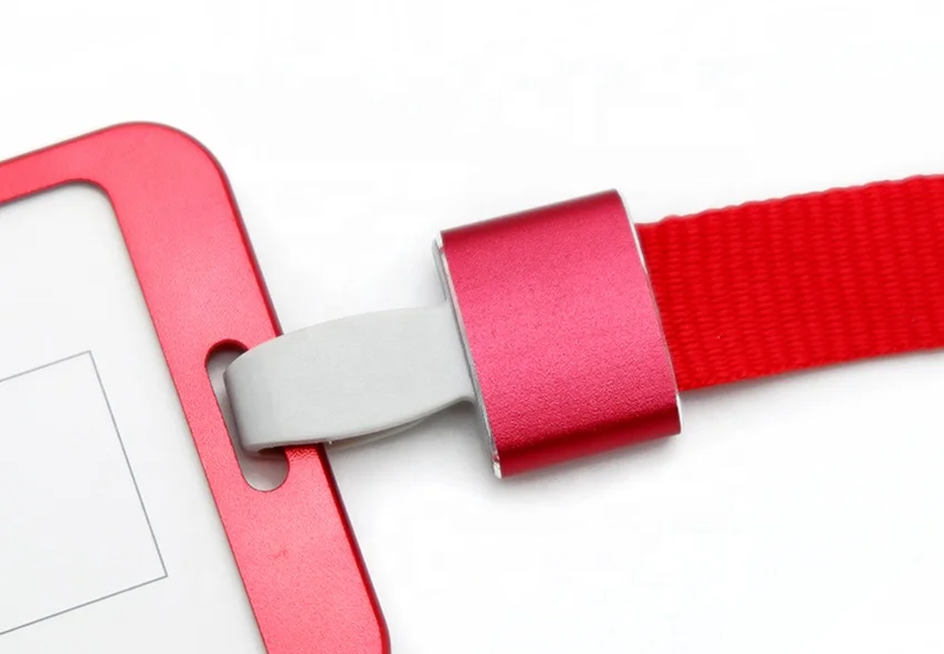 Metal  Name Badge ID card holder with lanyard