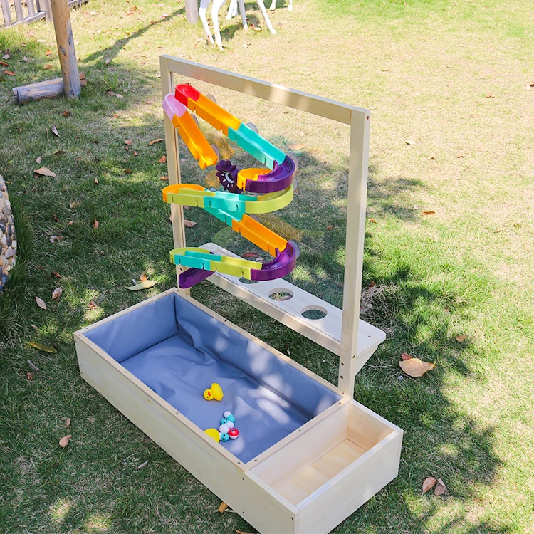 New Design Children  Wooden DIY Multifunction Sandbox Wood Water wall Small Outdoor Playground with Planter