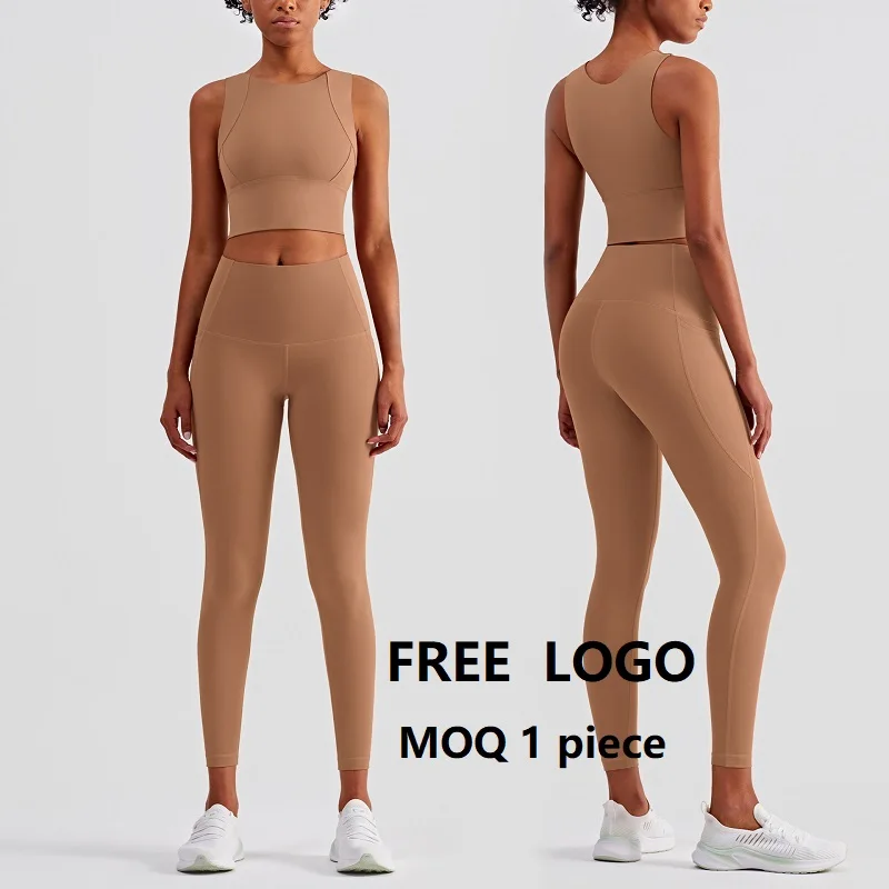 Naked Feeling Sports Wear 2 Pieces Yoga Set Women High Impact Sports Bra Running Leggings Workout Clothes Plus Size