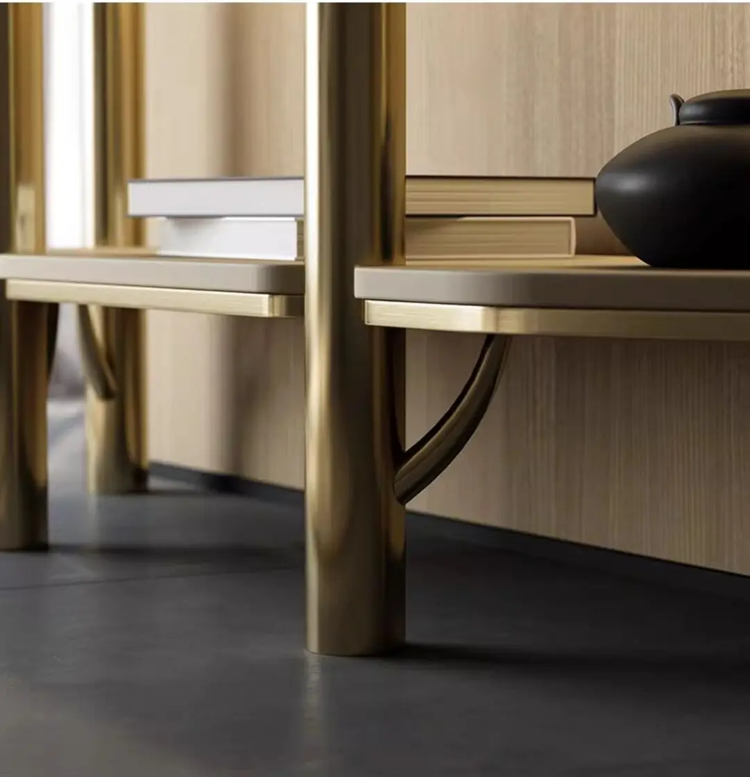 Modern minimalist creative office multi-layer floor storage decorative shelves Luxury designer bookshelves