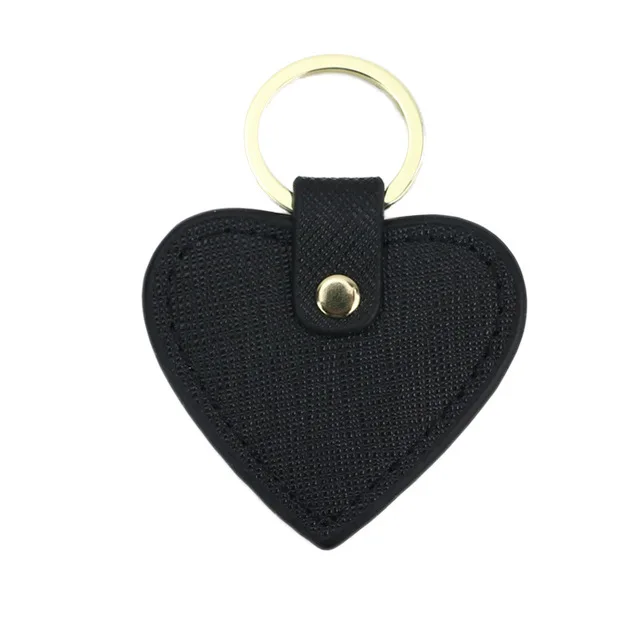 
custom monogram logo leather keyring heart shaped kechians for promotion gift 