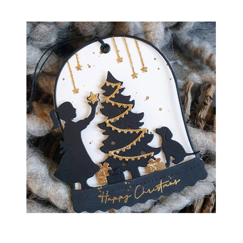 AAGU New Christmas Tree Santa Metal Cutting Die Mould Scrapbook Decoration Embossed Photo Album Decoration Card Making DIY Dies