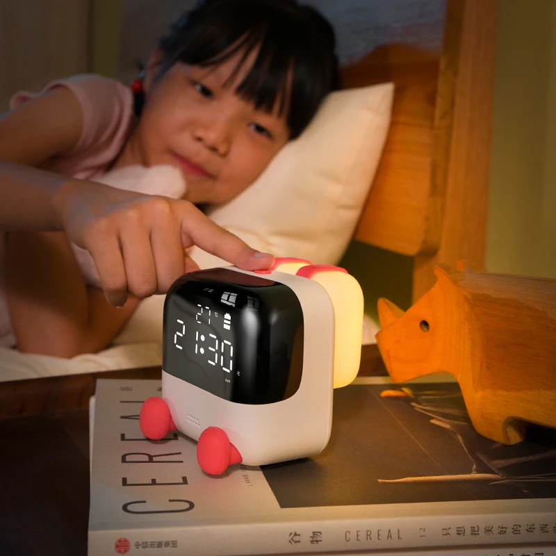 Multifunctional Electronic Alarm Clock For Student Kids,Voice Control Digital Night Light Alarm Clock