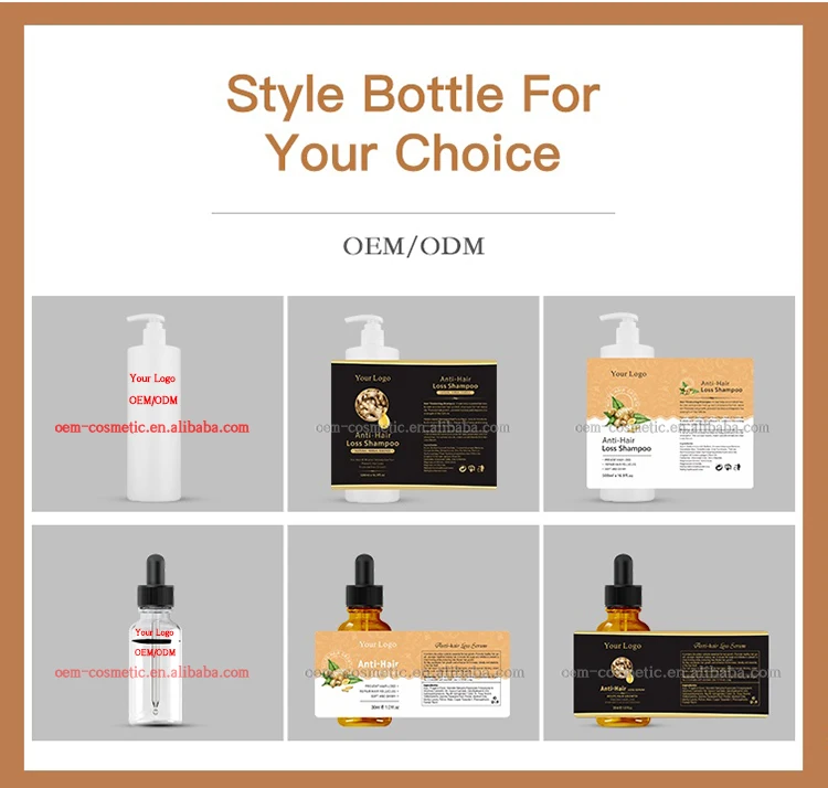 OEM Natural Organic Ginger Oil Hair Growth Treatment Anti Loss Hair Growth Serum for anti hair fall