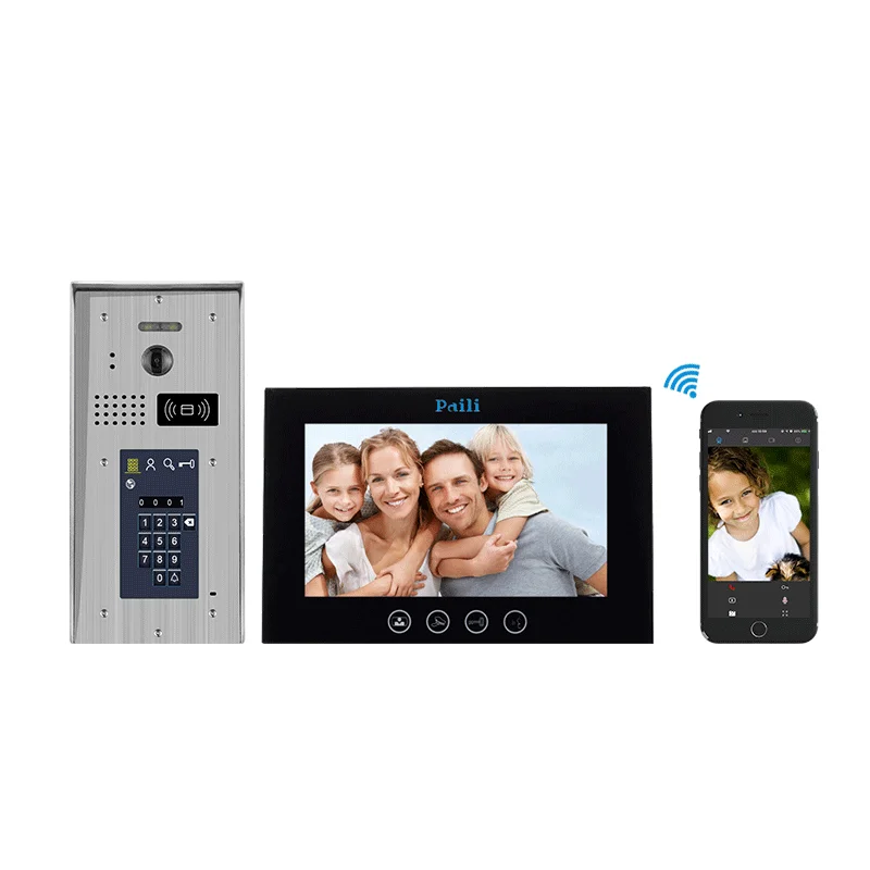 2 wire multi apartments intercom system doorbell 10 inch color video door phone for 7 family
