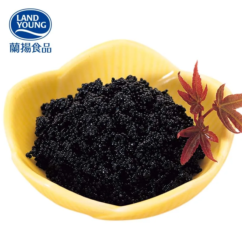 Ready to eat frozen seasoned capelin roe masago black color iceland masago