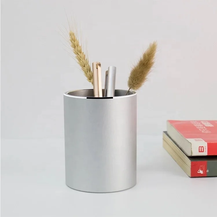 Aluminum Alloy Desk Pen Pencil Storage Organizer Cup Holder Container Stationery