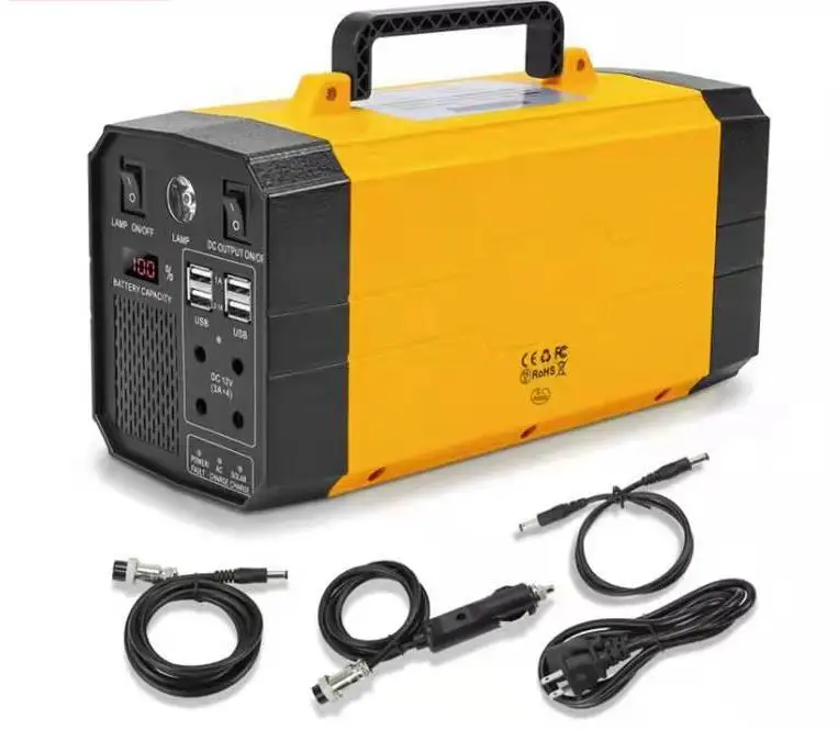 500W Portable Power Station with Solar Generator Lifepo4 Battery 220V Outdoor Energy Charging Banks for Home Camping Mobile