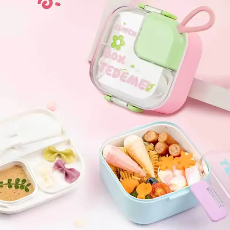 lovely Leakproof food Container with inner box plastic divided Lunch Box PP Microwave Safe Tray Bento Box