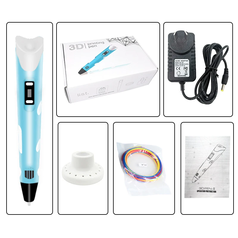 Smart 3D Color Painting Printing Pen Compatible with LCD Screen PLA Filament High Temperature 3D Toy Pen for Kids Birthday Gift