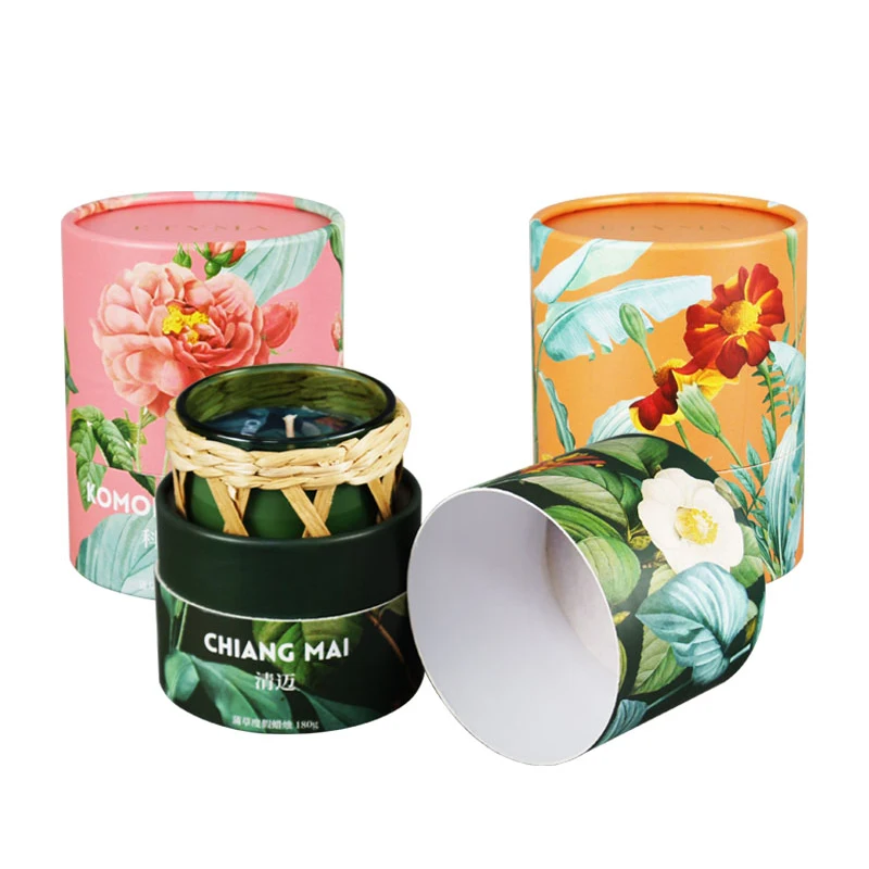 Candle aroma packaging paper tube custom color size environmentally friendly recyclable circular paper can