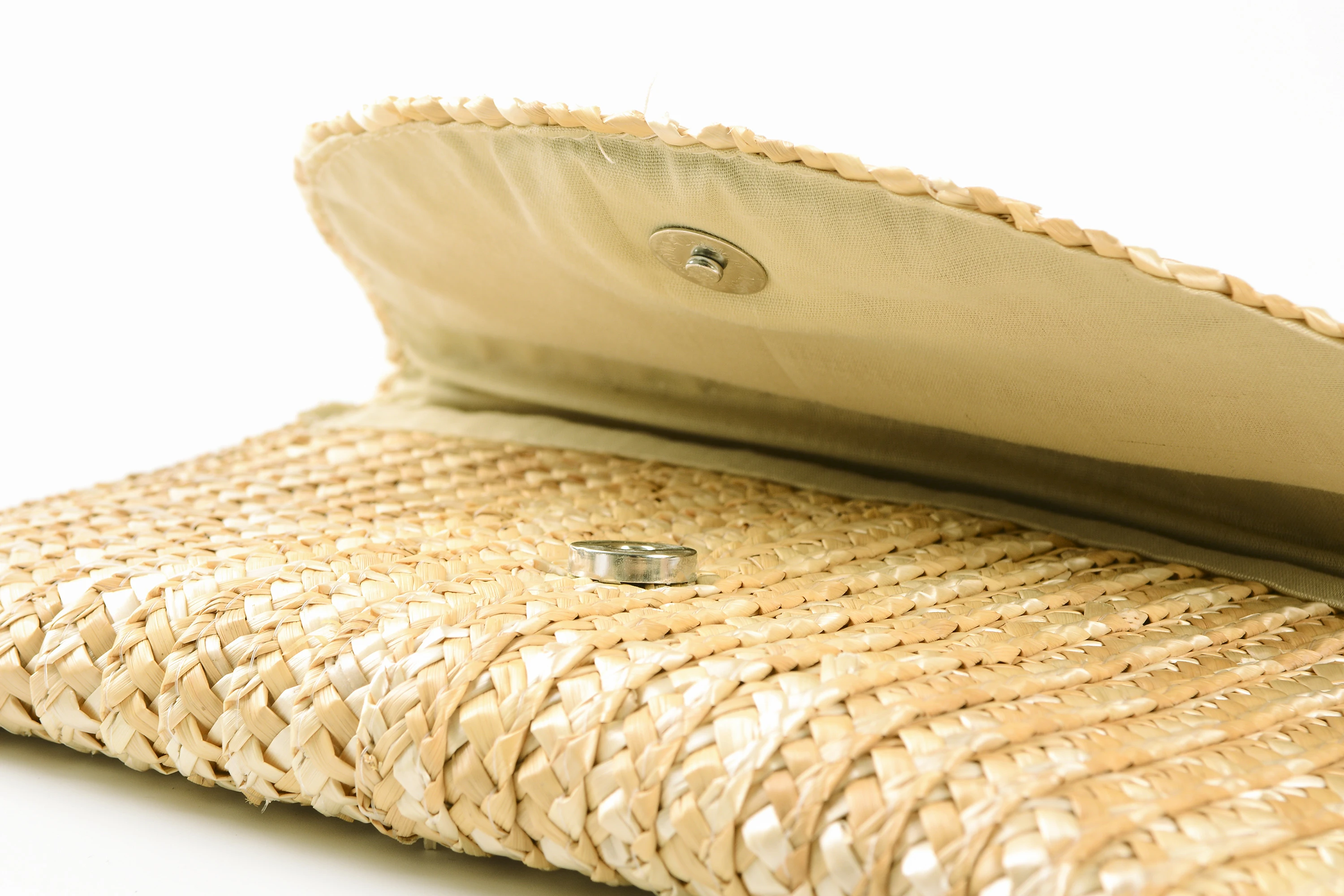 Yellow straw beach bag wheat straw clutch handmade straw pouch