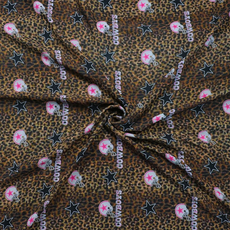 
wholesale custom design digital print polyester bubble chiffon fabric for bow headband 