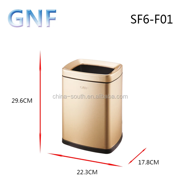 GNF plastic and stainless steel hotel 6L waste bin