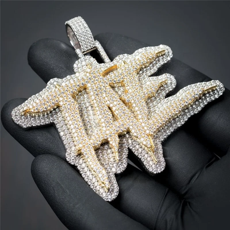 Лидер продаж, Мужская Подарочная золотая бижутерия в стиле хип-хоп, ожерелье из твердого золота с муассанитом 10 к, 14 к