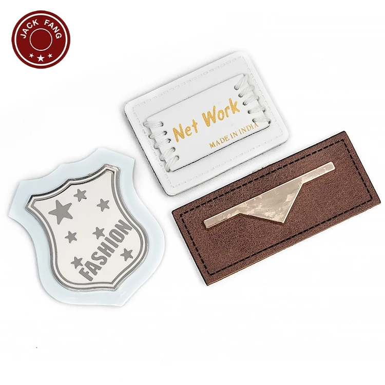 Best Price Handmade Jeans Print Logo Deboss Pu Leather Label Tag Leather Woven Label