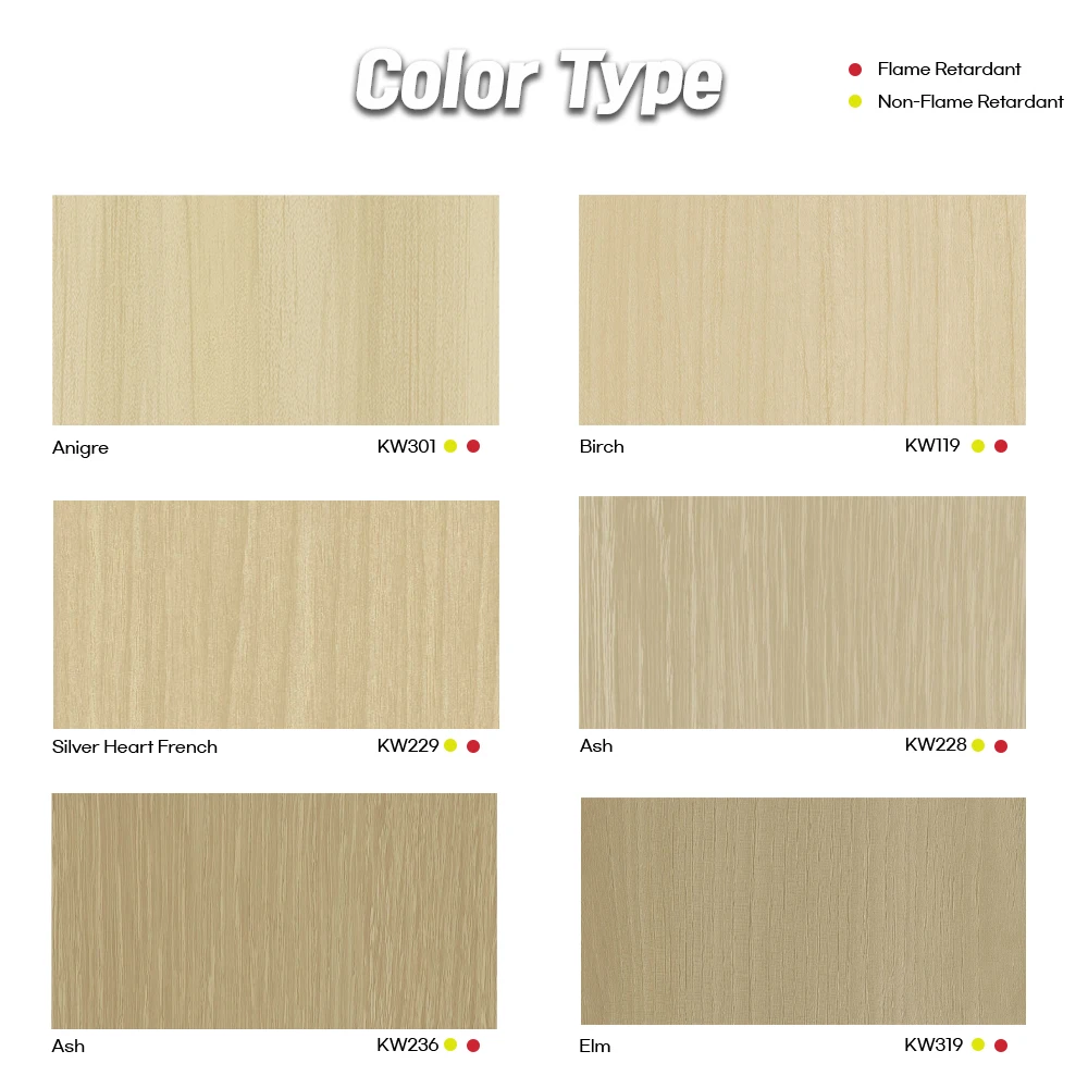 Korea high quality widely used furniture wood grain PVC decorative film flame retardant household furniture film