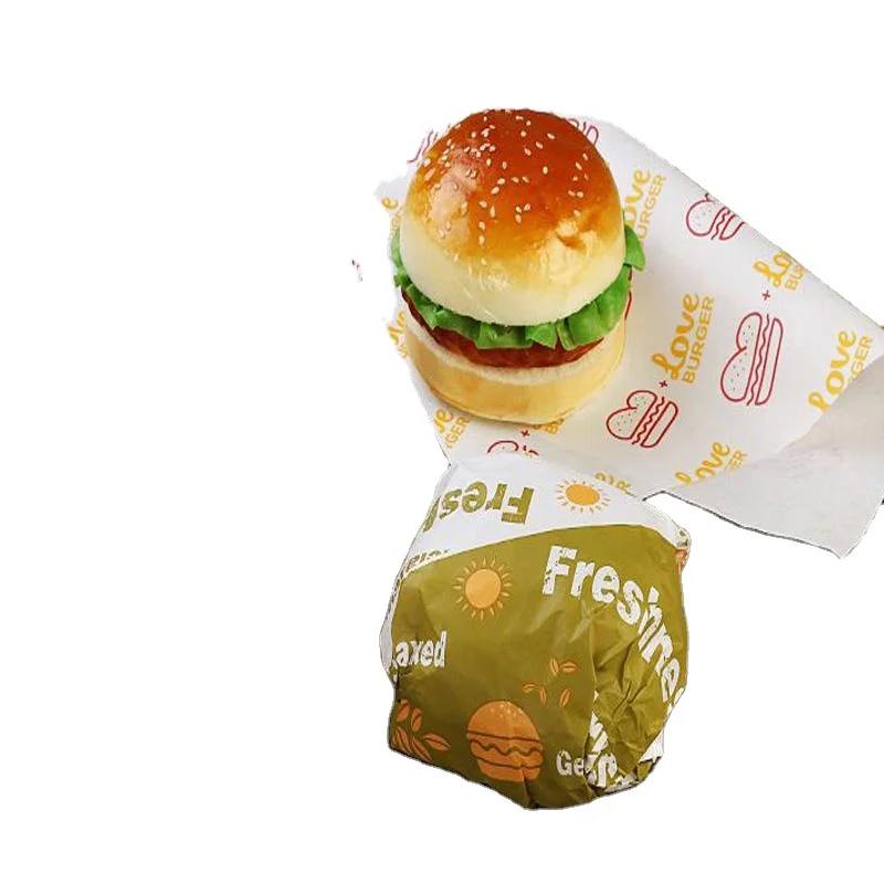 Hot Sale Customized Food Grade Oilproof Backing Paper Wax Sandwich Packaging Burger Packaging Paper Wrapping Paper For Packaging