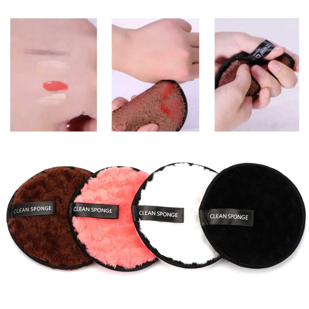 Hot selling in Amazon 2 or 3 layer Gentle Exfoliation Round double Microfiber Reusable Makeup Remover Pads