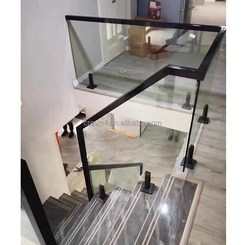 Crewell Tempered Glass Easy to Install Glass Balcony Frameless Glass Railing Balustrade