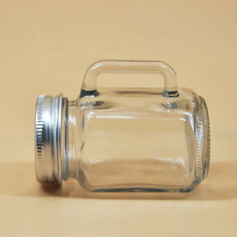 50ml mini beverage glass drinking bottle with handle