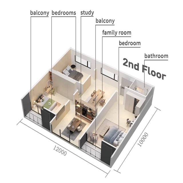 Factory Made Building Two Story Prefab House Container Hotel Apartment