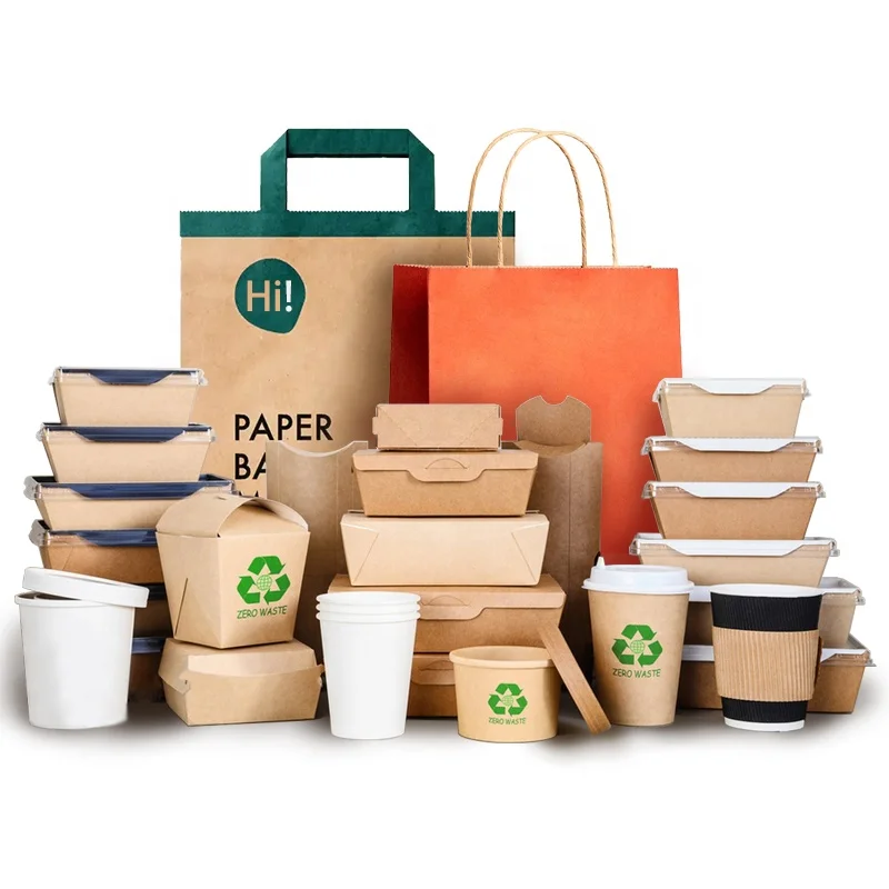 Disposable Lunch Box/multiple Compartment Packaging Box Coated Paper Customized Food Grade Restaurant Bento Box Food Packing