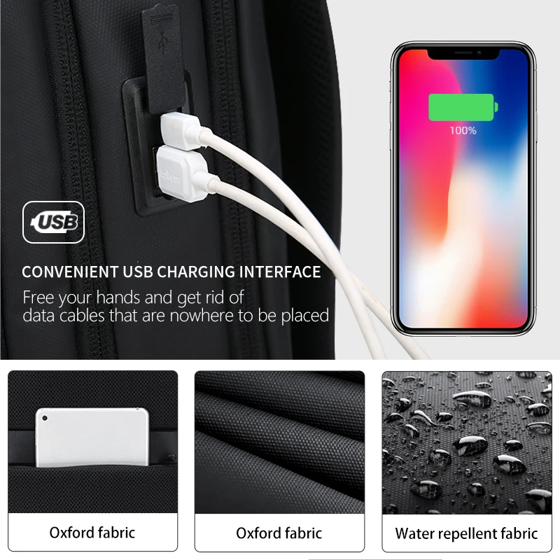 FENRUIEN склад 2021 сзади мужская сумка для ноутбука водонепроницаемых usb-разъемом зарядки 15 6 дюймовый ноутбук вещевой мешок рюкзак путешествий на ночь