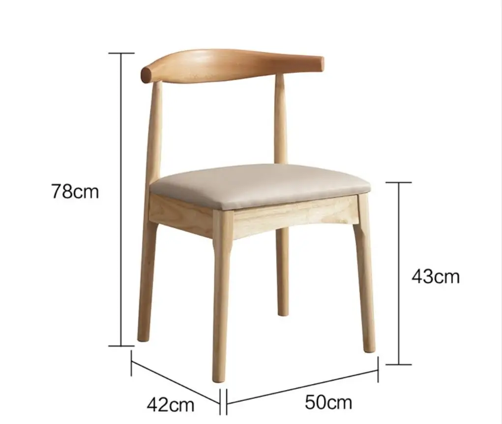 2023 Modern style Luxury hotel solid wood cow horn chair Wood Restaurant Dining chair