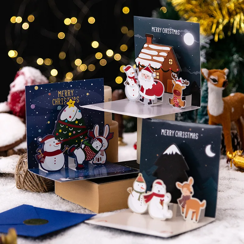 Creative 3D Christmas Greeting Card Christmas Pop Up Greeting  Cards