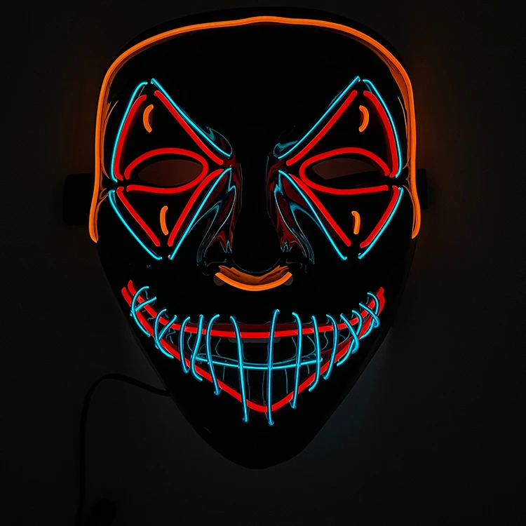 Halloween Costume Glow Clown Mask LED Cool  Mask For Halloween Cosplay  Party