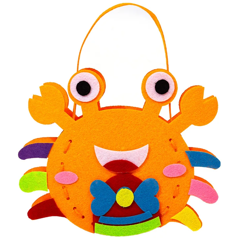 High quality stuffed animal sewing kit with accessories kindergarten toys custom cute soft felt material craft sewing thread kit