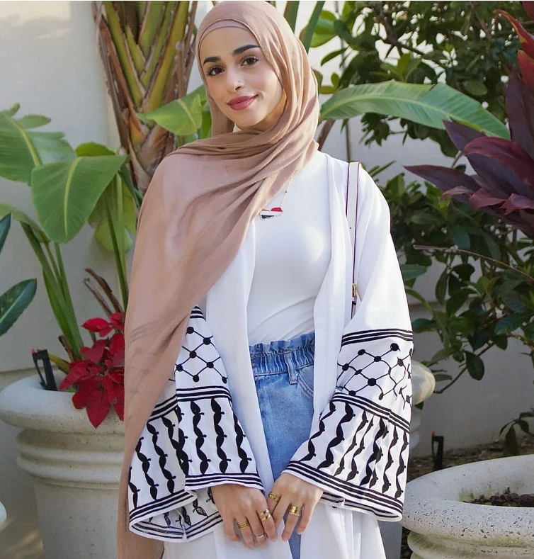 Clothing Manufacturer Custom Modest Islamic pakistani  Clothing Open  Abaya Dress with Arab Embroidery Kuffiyeh Robe Musulmane